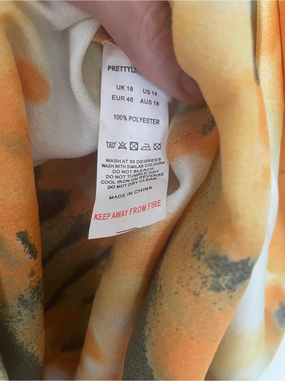 🧡 PrettyLittleThing Plus Size Orange Tie-Dye Ruched Side Midi Skirt 🧡 - Picture 7 of 8